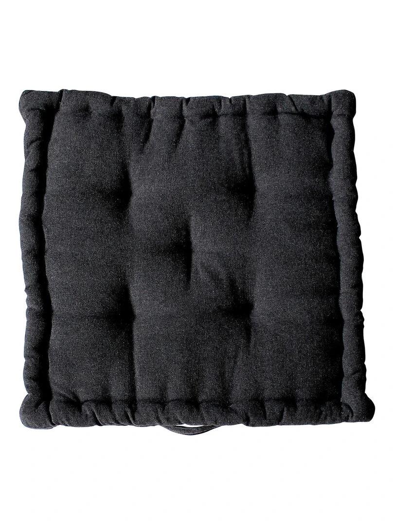 Coussin de sol en coton recyclé Gris foncé