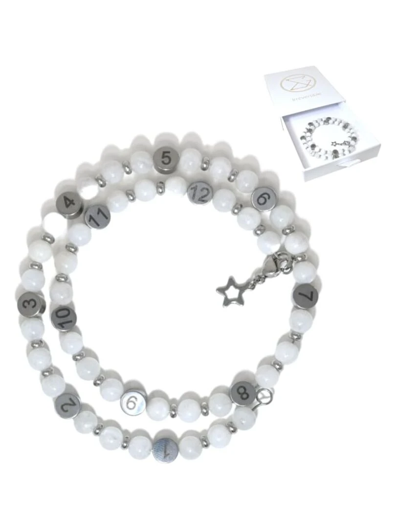 Bracelet d'allaitement Pierre de lune Blanc