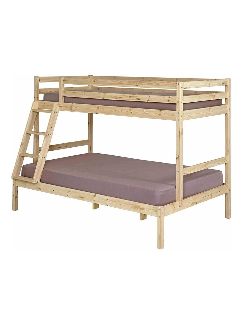 Pack lit superposé avec 2 matelas Julian AKITEN RETAIL Marron