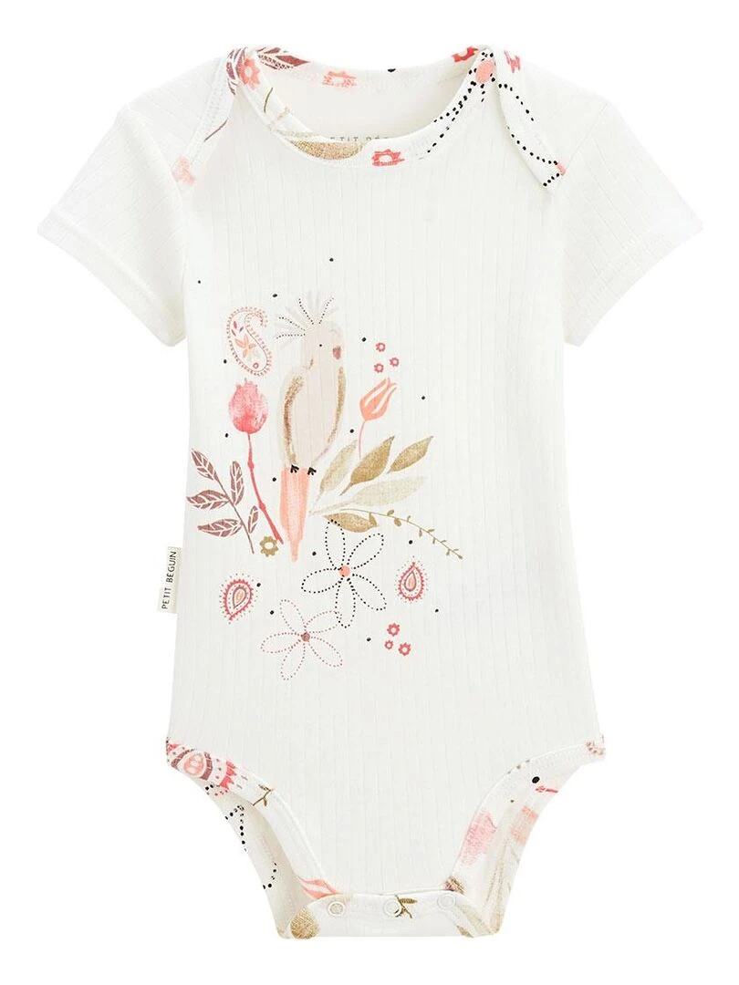 Lot de 2 bodies bébé manches courtes Haapiti Ecru