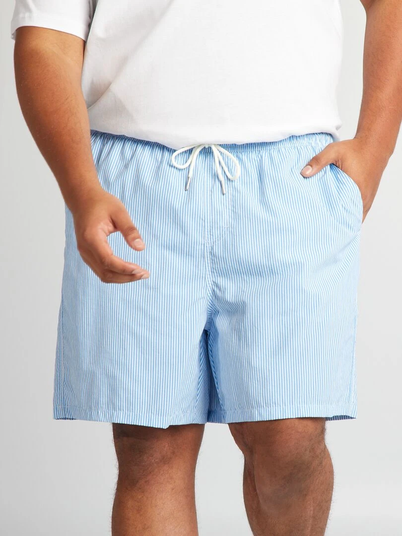 Short de bain rayé Bleu