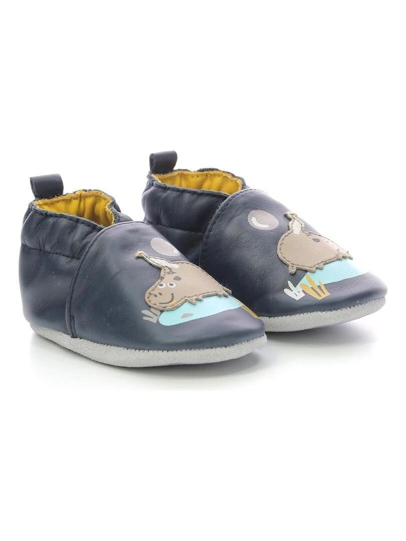 Chaussons Cuir Tilipopo Bleu marine