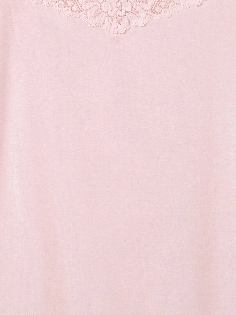T shirt manches courtes Douceur soyeuse Thermolactyl   Damart   Rose pâle