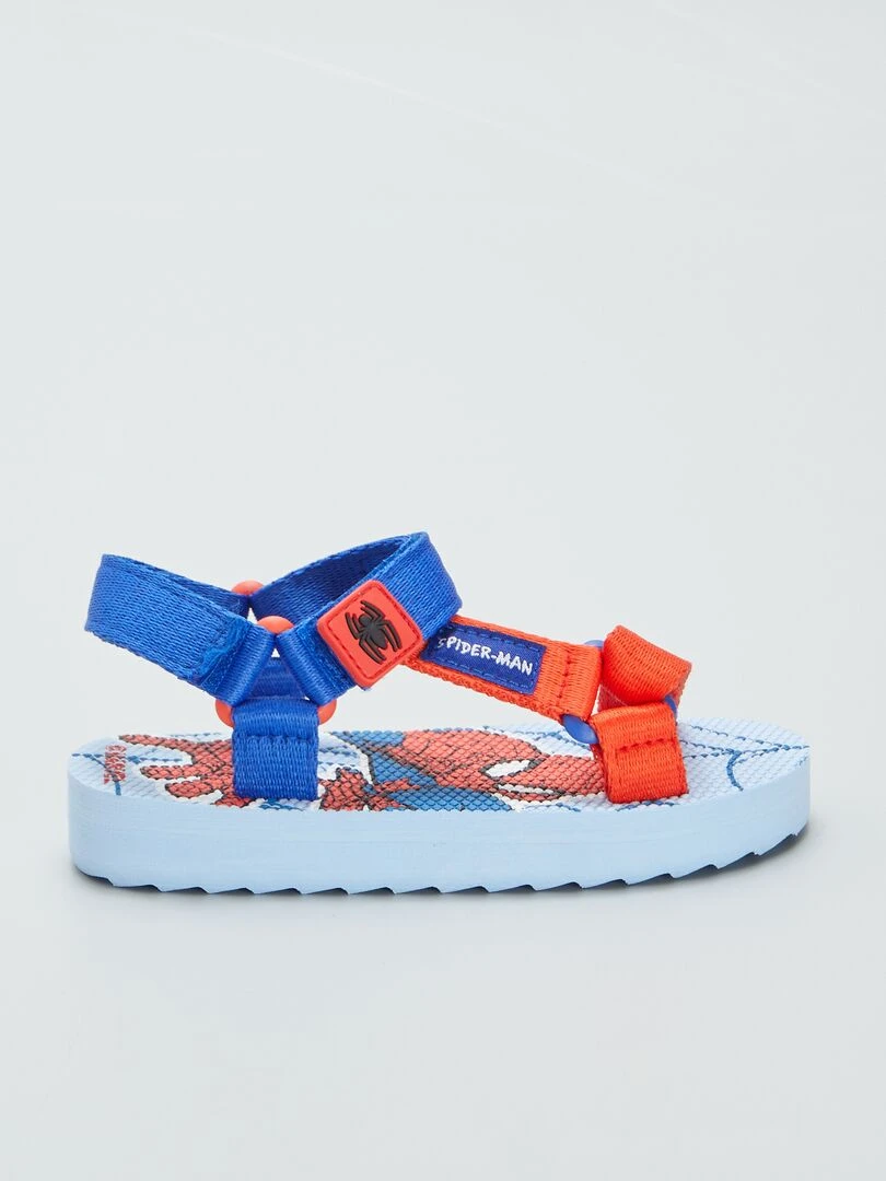 Sandales avec sangles à scratch 'Spiderman' bleu