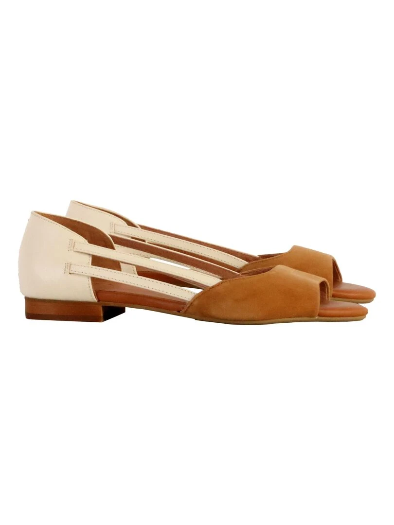 Sandale Plate Cuir Emilie Karston Luciane   Marron