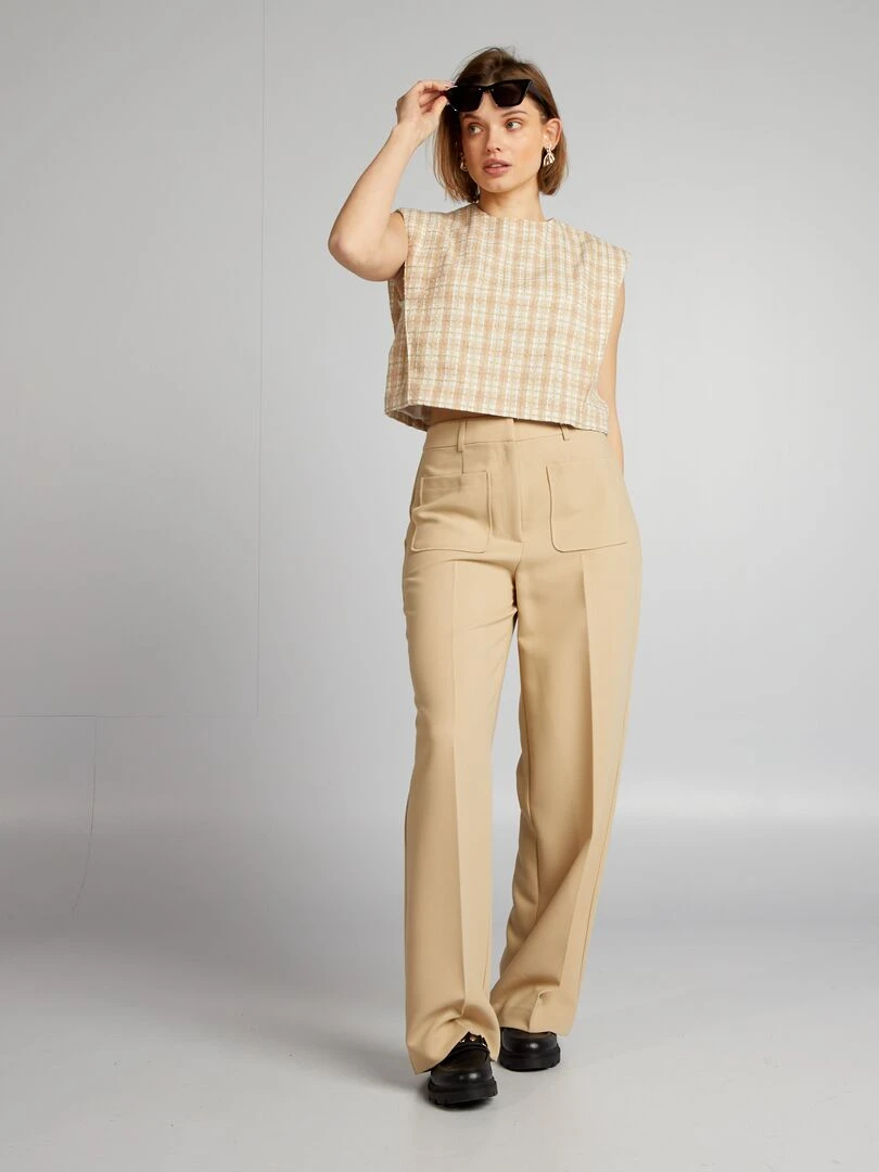 Blouse en tweed Beige