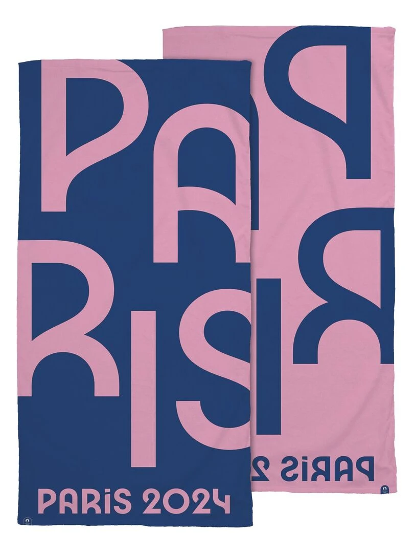 Serviette jacquard 100% coton  PARIS 2024 JEUX OLYMPIQUES PINK CITY   Rose