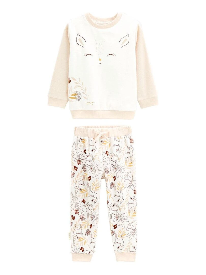 Pyjama enfant en velours Oma Biche Beige