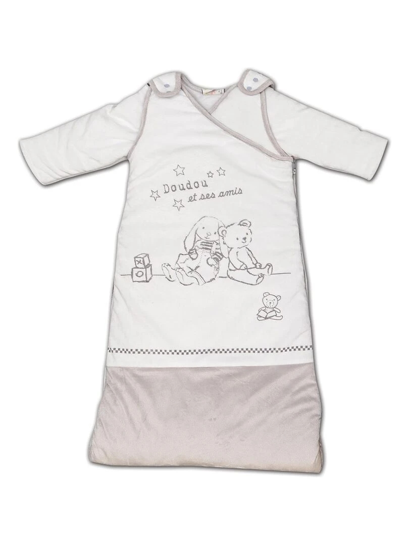Gigoteuse à manches "LAPIN" LES CHATOUNETS Blanc Gris