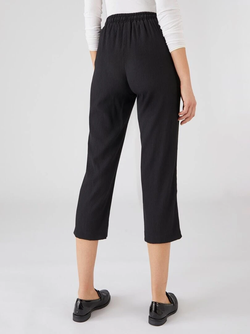 Pantacourt crépon léger   Damart   Noir