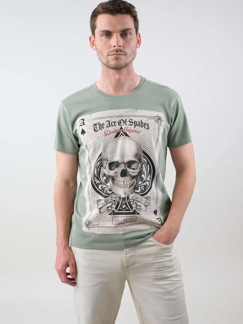 T shirt en coton pour homme 'Deeluxe' Vert chèvrefeuille