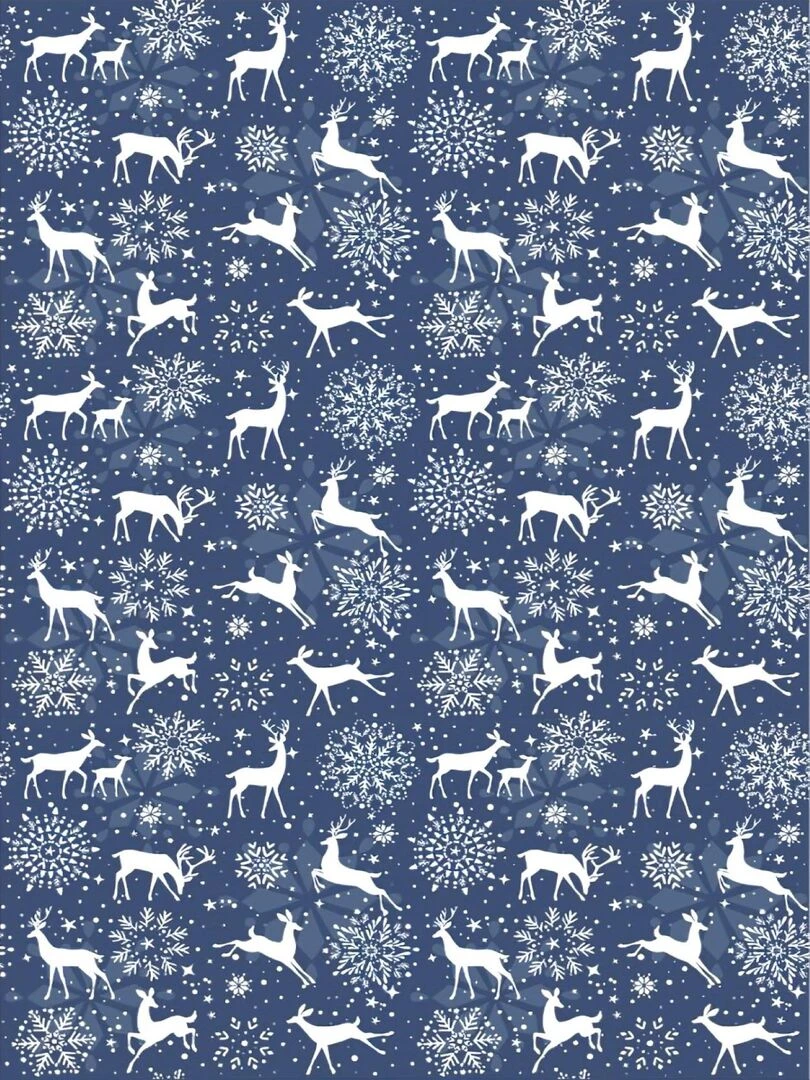 Tapis de Noel Renne Bleu Bleu