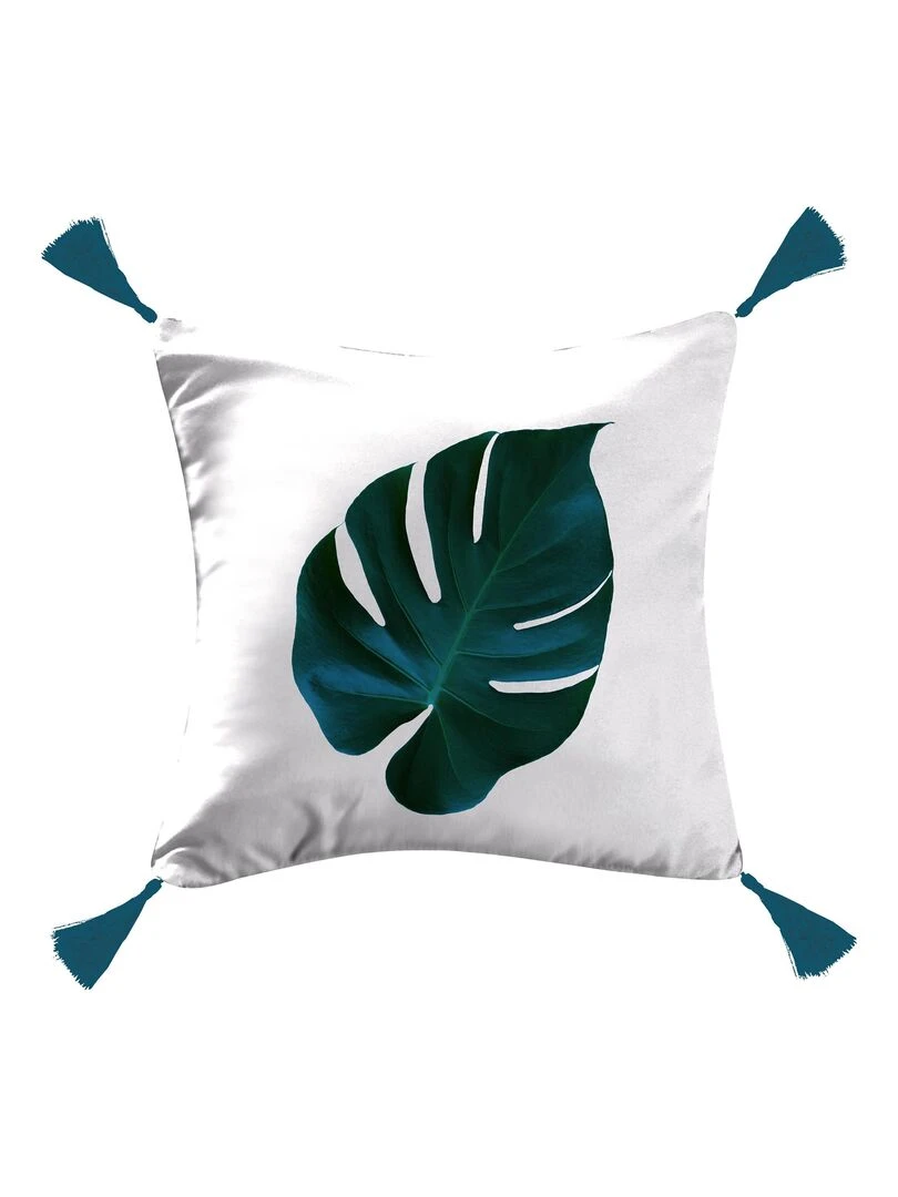 Coussin pompons Tropical Brazilia Blanc