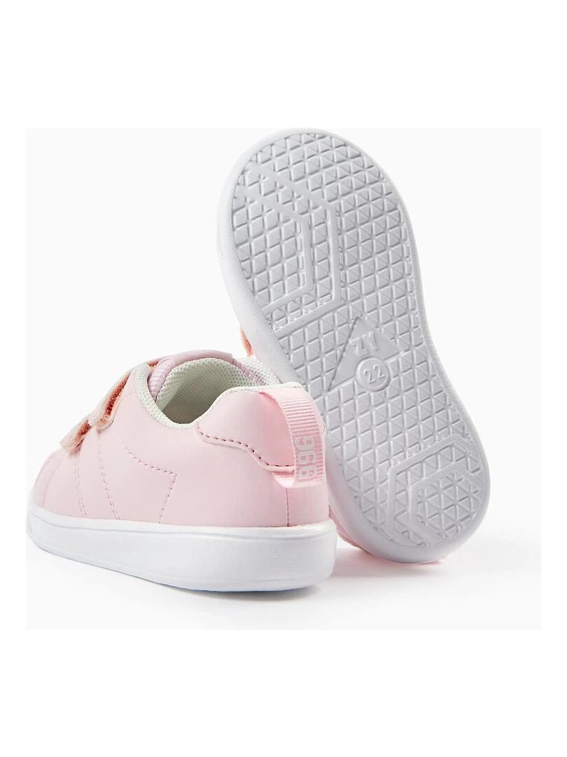 Baskets en cuir synthétique pour bébé fille 'ZY 1996'   Rose clair