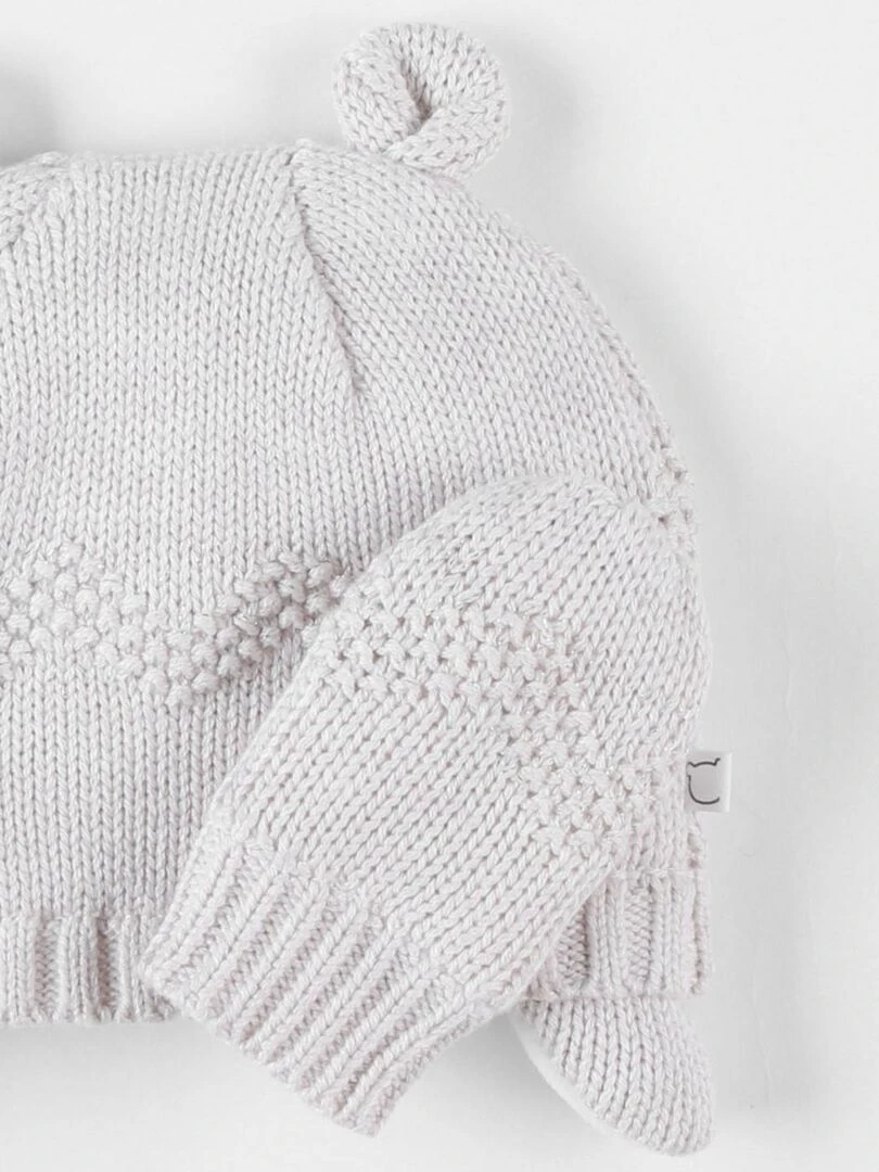 Set chapka + moufles  chiné/paillettes   Noukie's   Beige