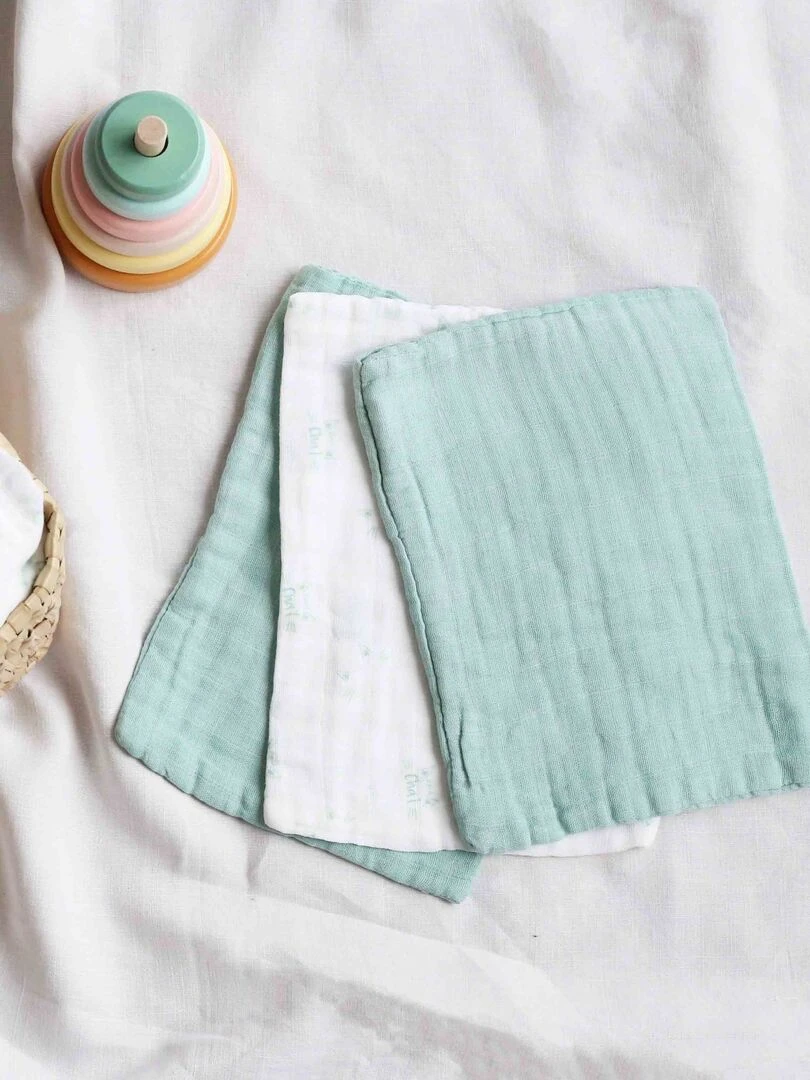 Lot de 3 gants de toilette bébé Kinousses N/A