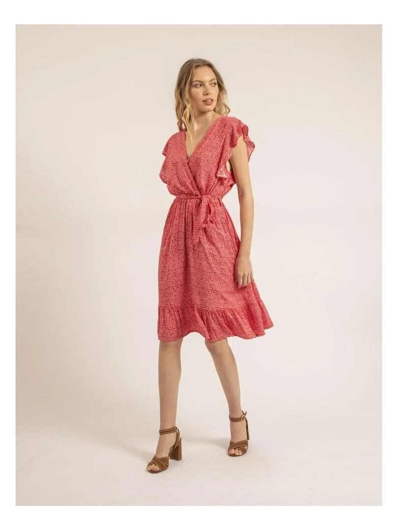 Robe courte motifs ILOFTI   Rouge