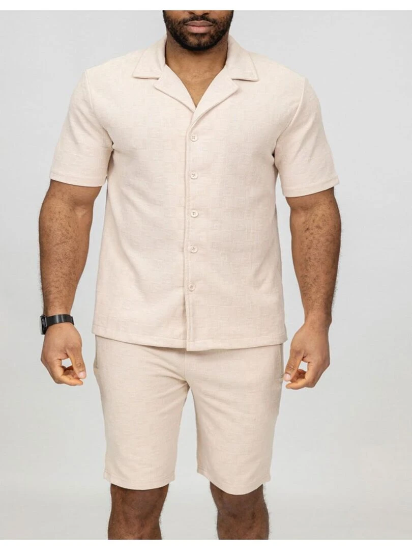 Ensemble Short Chemise Kebello Beige