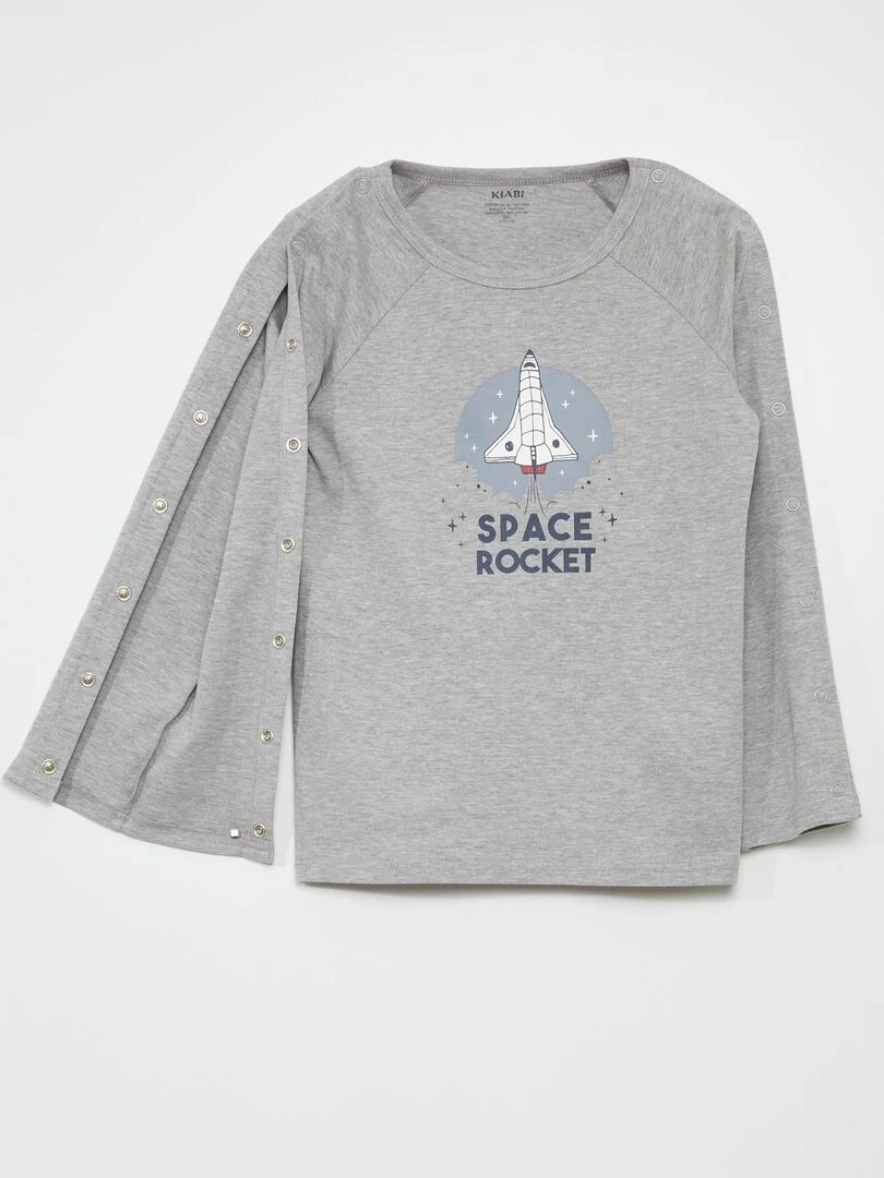 T shirt à manches longues pressionnées So Easy Gris