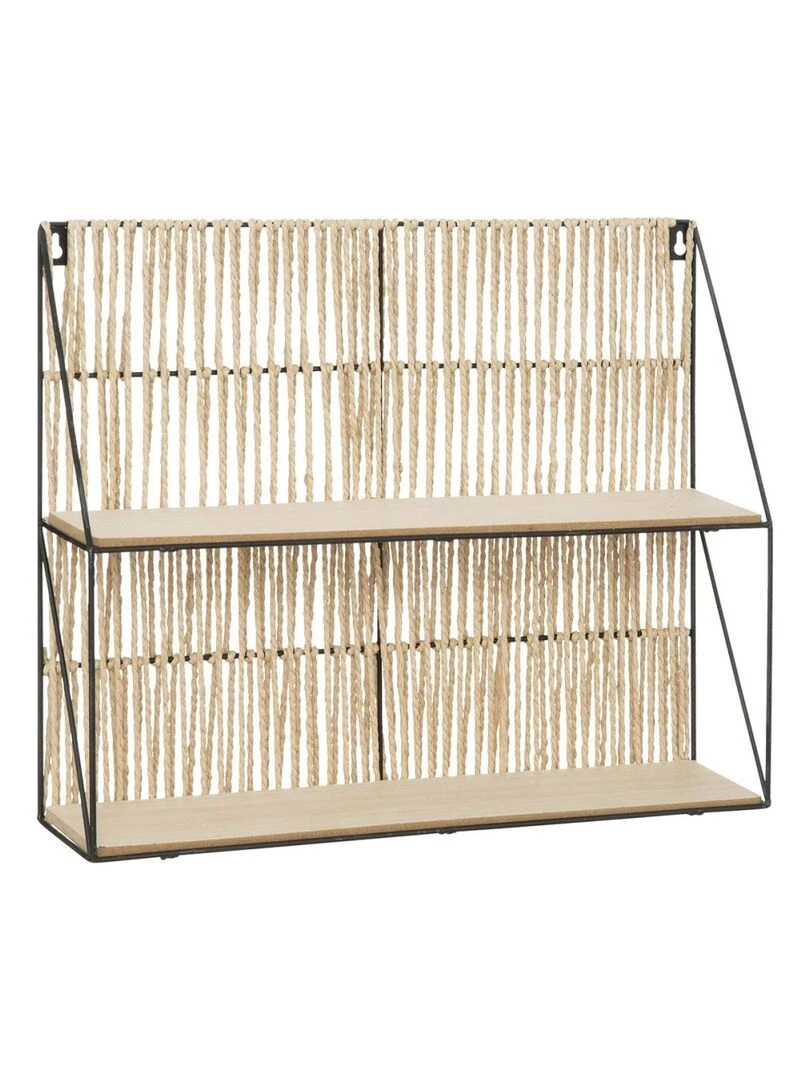 Étagère murale corde et métal Cosy 2 niveaux Beige