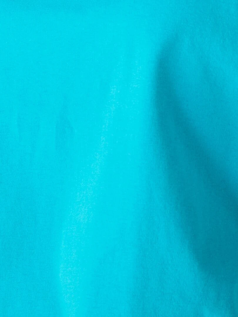 Tee shirt brodé coton biologique   Damart   Bleu turquoise