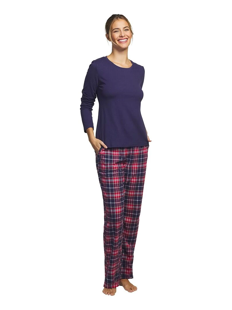 Pyjama pantalon haut manches longues Big Family Bleu marine