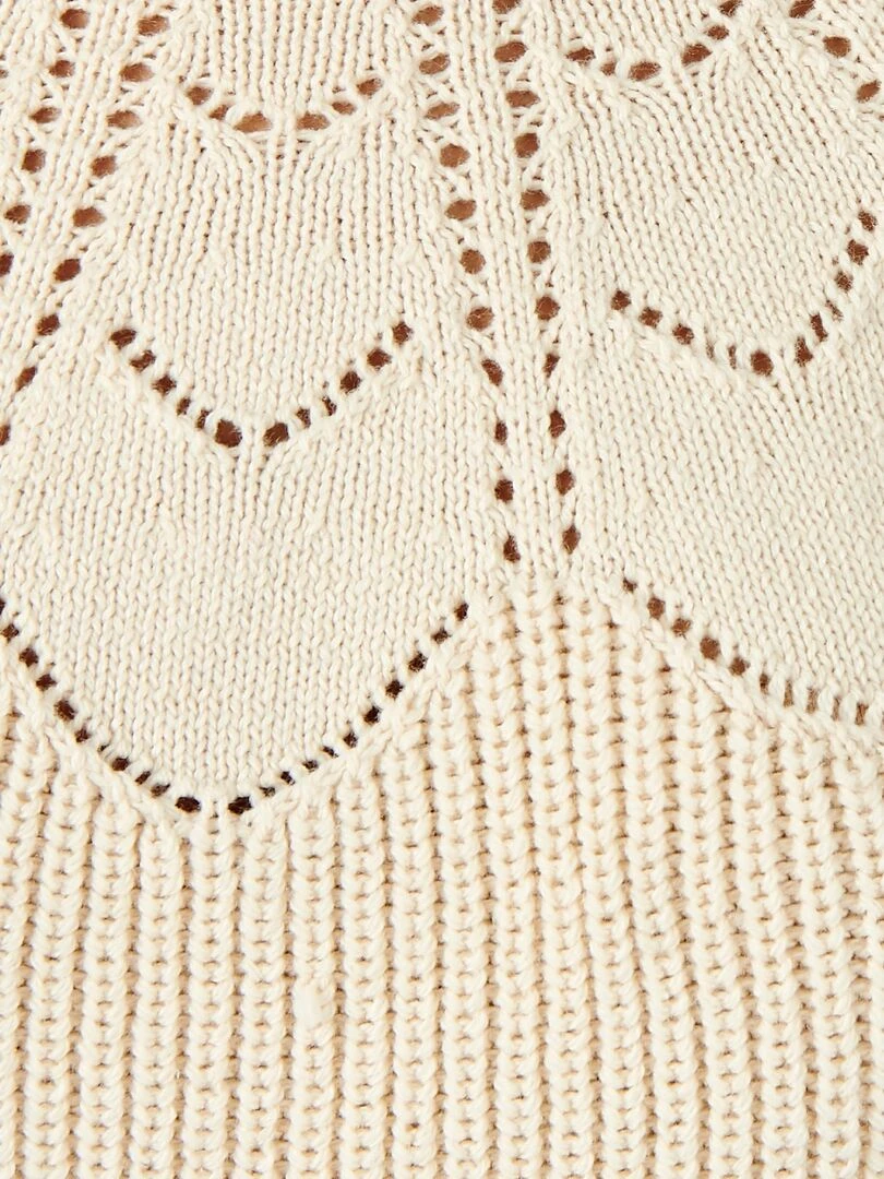 Pull détails ajourés   Damart   Beige clair