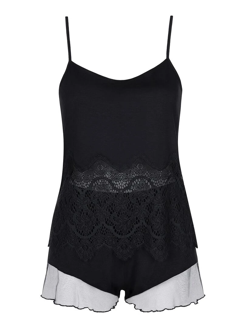 Pyjama short caraco Diva   Noir