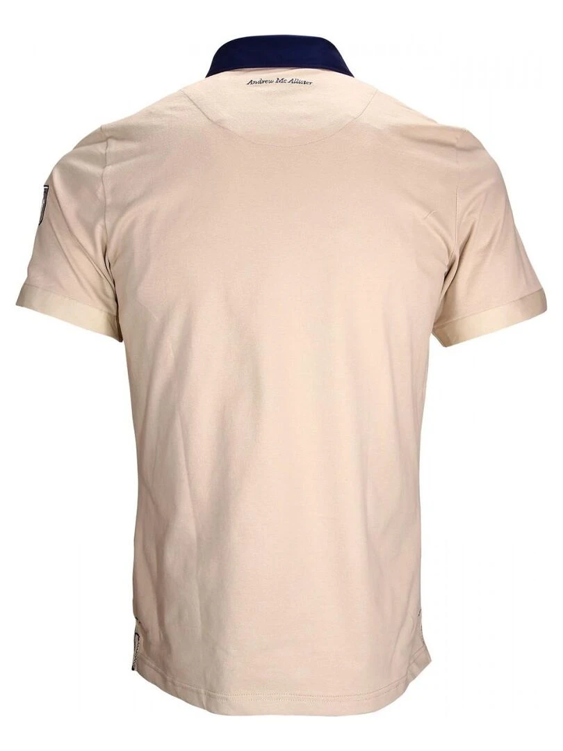 Polo brodé KYLE Beige