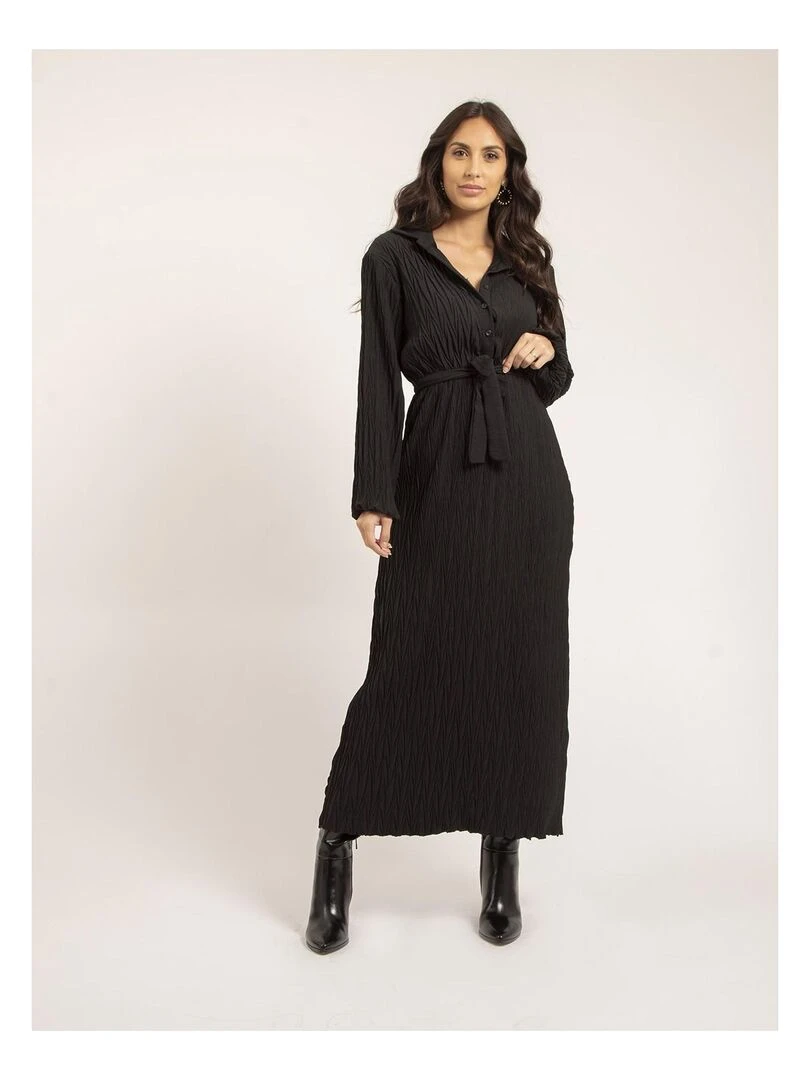 Robe longue texturée IROLISA Noir