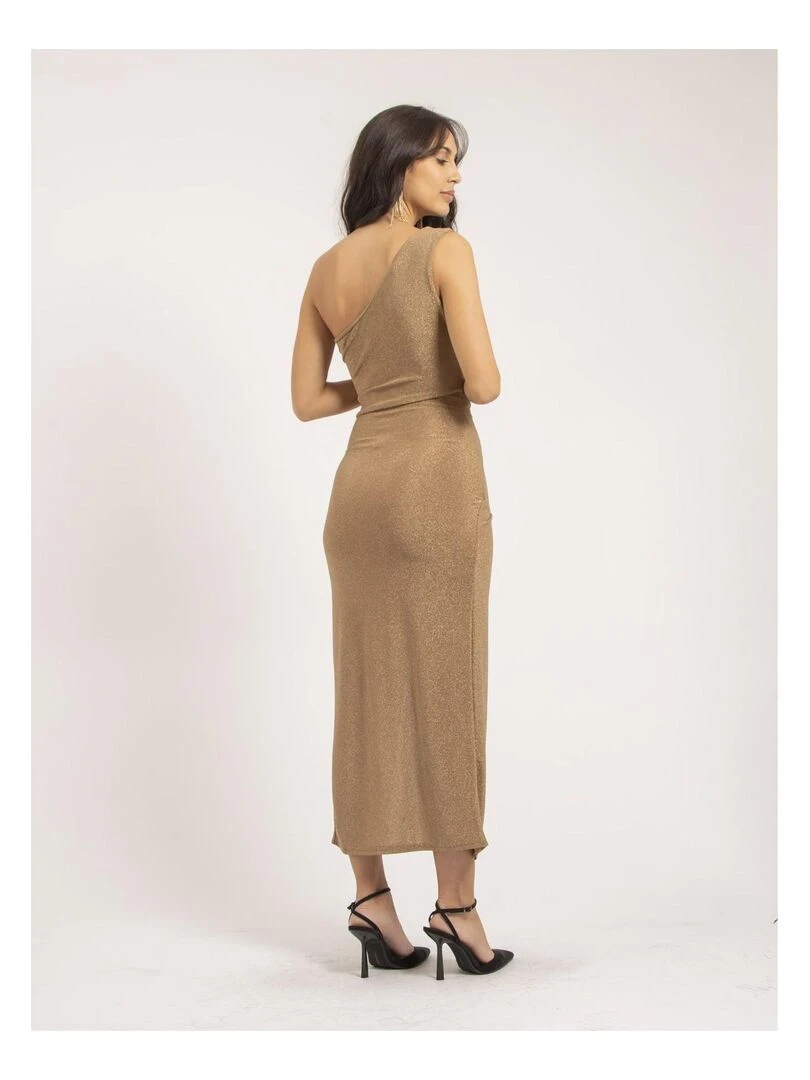 Robe longue paillettes IPOLINA Beige