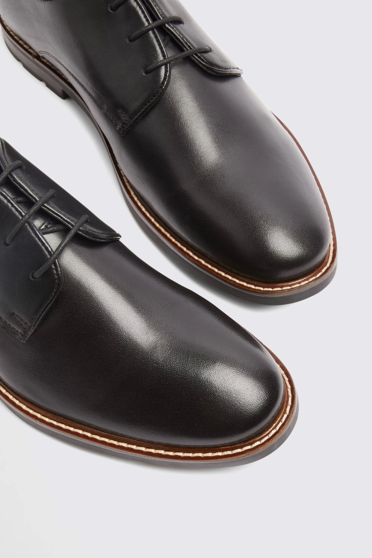 John White Carter Rogue Black Plain Derby Shoes   Buy Online at Moss