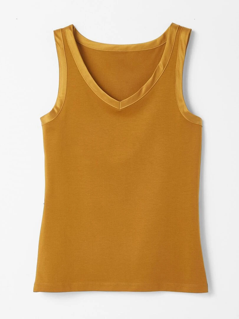 Débardeur biais satin en coton pima   Damart   Marron