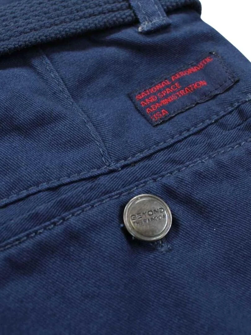 Nasa   Bermuda garçon imprimé logo en coton   Bleu marine