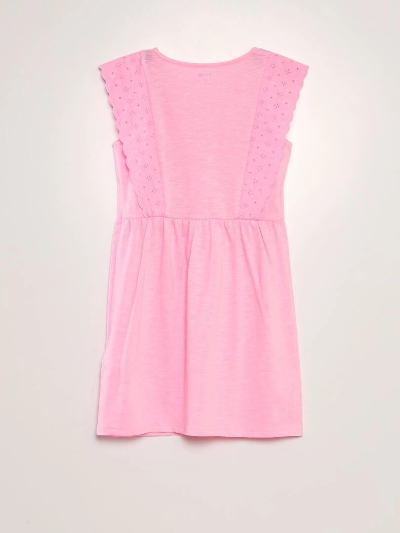 Robe avec broderies anglaises Rose