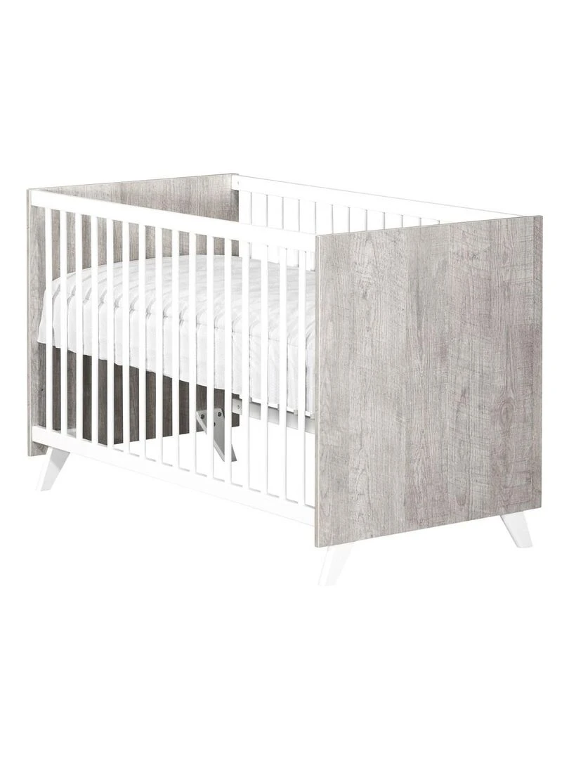Lit bébé SCANDI BABYPRICE Blanc Gris