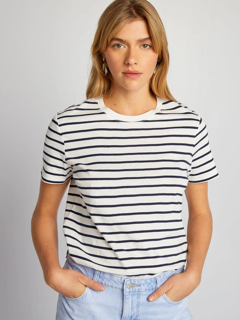 T shirt en jersey imprimé Blanc
