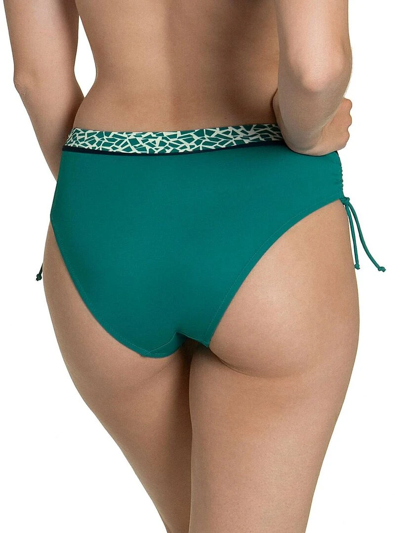 Bas maillot slip de bain côtés froncés Utila Vert