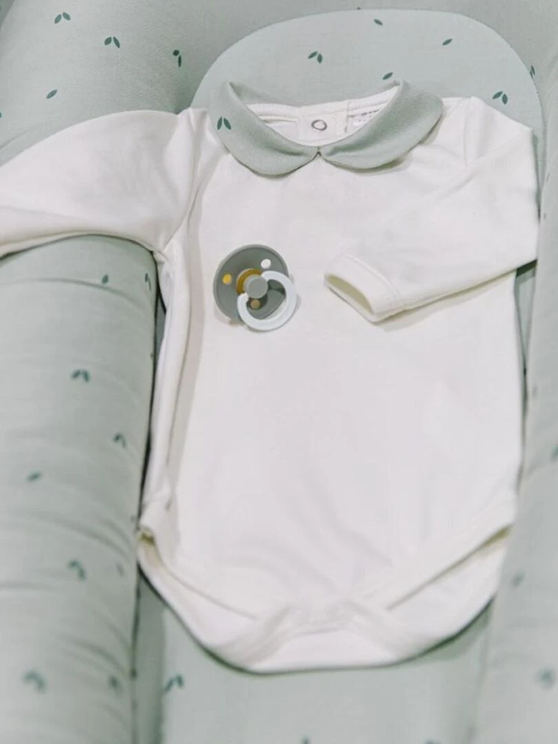 Body Bébé en Coton Bio Organic Green Blanc
