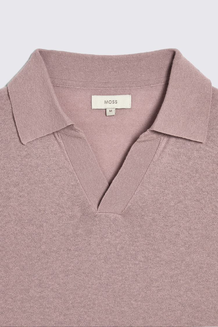 Linen Blend Pink Skipper Polo   Buy Online at Moss