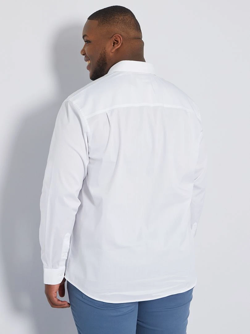 Chemise droite et stretch   blanc