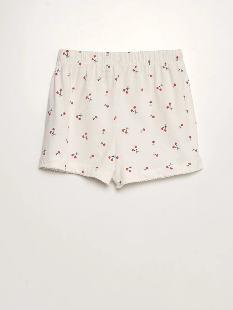 Pyjama court   2 pièces   Blanc