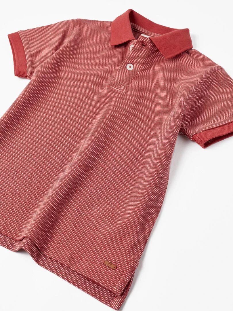 Polo en Piqué de Coton pour Garçon manches courtes   Rouge