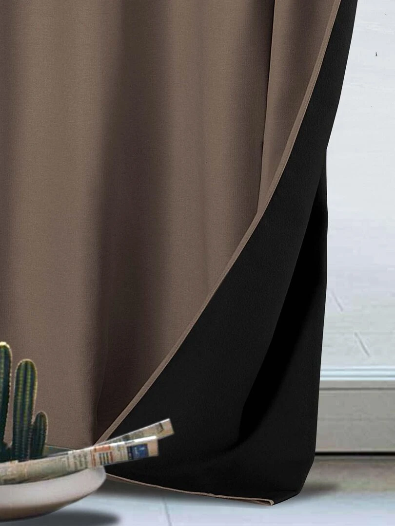 Rideau anti froid doublé polaire   Taupe