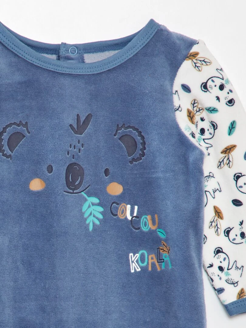 Pyjama en velours koala 'Petit Béguin'   Bleu