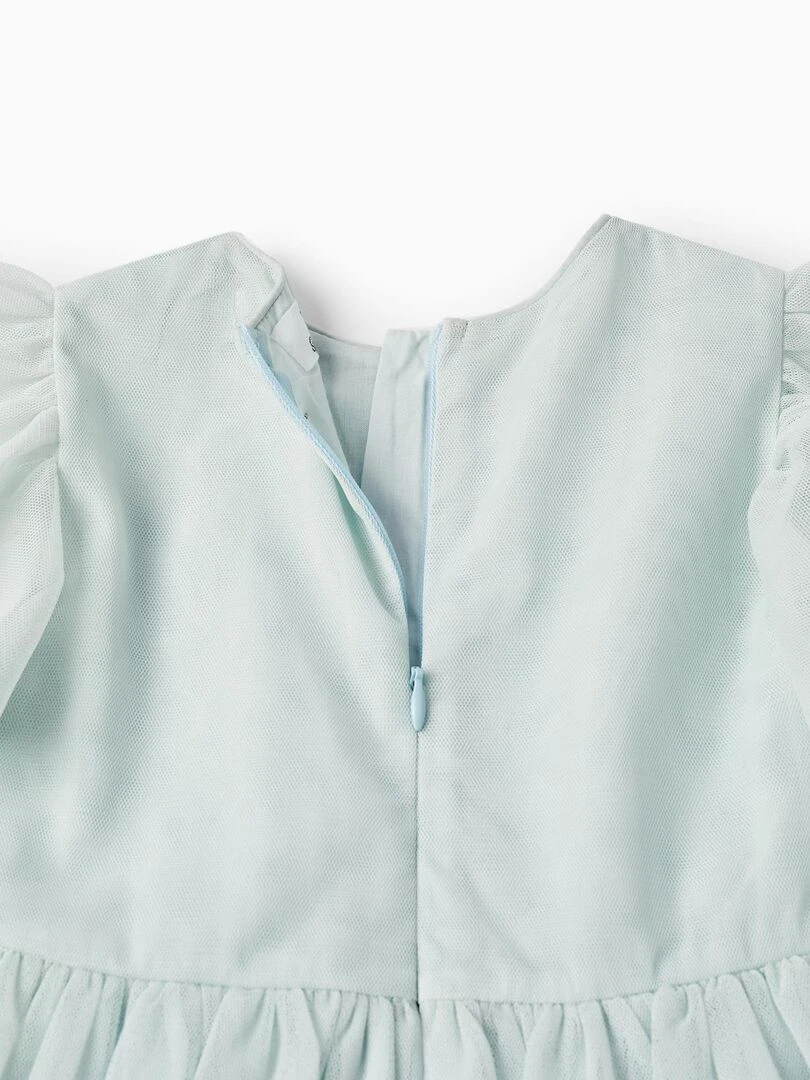 Robe en Tulle et Paillettes pour Fille manches courtes CÉRÉMONIE   Vert