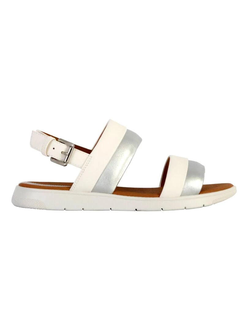 Sandale Cuir Geox Dandara Geobuck Suede Blanc