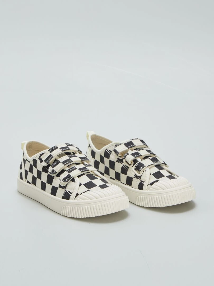 Baskets basses 3 scratchs Noir/blanc
