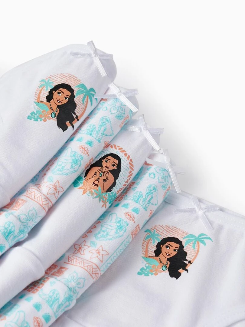 Pack 5 Culottes pour Fille 'Moana'  DISNEY PRINCESSES   Blanc