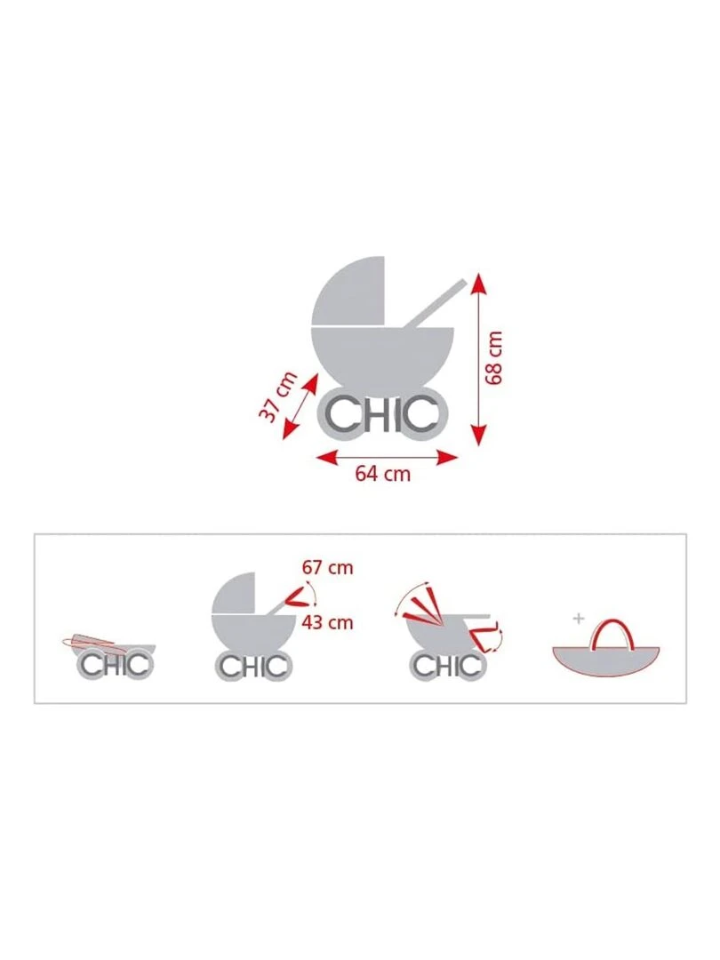 Poussette pour poupées  3 en 1 EMOTION   Papillon   N/A